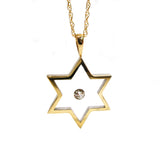 Floating Diamond Solitaire - Star Shaped Pendant