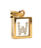Floating Diamond Pendant: 14k Yellow Gold (A-Z)